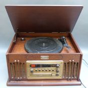A Vintage Collection 'gramophone with' inbuilt turntable,