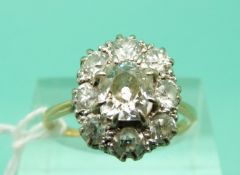 A Victorian 18ct gold ring set with an old mine cut diamond measuring approx 0.