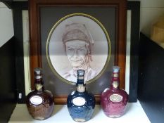 Lester Piggott signed print & Frankie Dettori 'Magnificent Seven' signed print together with three