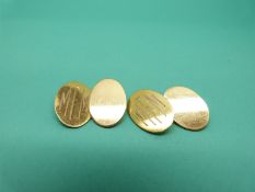 A pair of 15ct gold cufflinks, 11g.