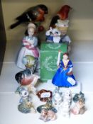A collection of various ceramic figures etc to include Spode Copelands birds, Beswick,