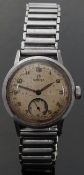 Omega gentleman's wristwatch with inset subsidiary seconds dial, two tone hands,