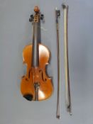 A Stradivarius copy violin labelled 'Antonius Straduarius Cremona faciebat Anno 1722,