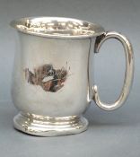 A Viners George VI hallmarked silver baluster christening tankard Sheffield 1939, weight 103g,