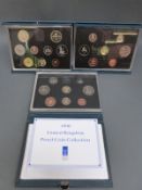 Three Deluxe cased Royal Mint proof coin sets, 1989,