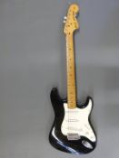 Greco Super Sounds S-500 electric rhthym guitar in black gloss finish with ivory coloured finger