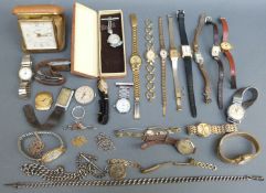 Over 20 various ladies and gentleman's wristwatches together with two hallmarked silver graduated