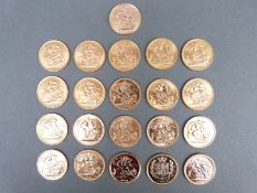 Royal Mint The Royal Sovereign Collection comprising 21 gold full sovereigns,