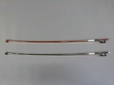 Two composite violin bows, one 64.1g the other 60.