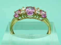 Three 9ct gold rings,