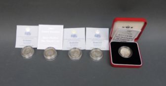 A cased 2000 UK £1 Piedfort silver proof coin,