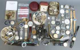 Over 30 various wristwatches including Avia & Oris together with a large collection of watch parts