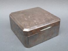 An Art Deco engine turned hallmarked cigarette box, Birmingham 1933 maker Adie Brothers,