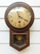 A drop dial mahogany cased wall timepiece by Wurtemberg, sold by A.W.