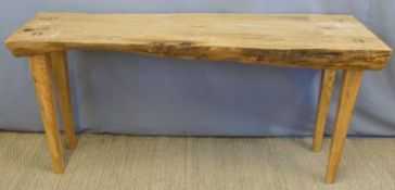 A live edge cherry wood Arts & Crafts style table, L157 x W49,