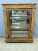 A 19thC inlaid walnut pier cabinet with gilt mounts,