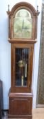 A 20th century long cased clock with 8 day duration movement and chime facility with strike silent