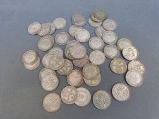 Over forty pre 1947 silver 3d pieces