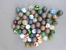 A collection of vintage marbles including Venetian,