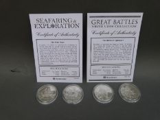 Two Seafaring and Exploration silver £5 crowns, Victory and Mary Rose,