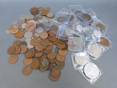 A quantity of UK and overseas coinage, includes approximately 114.