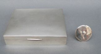 A hallmarked silver cigarette case 'presented to RQMS W.