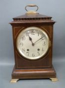 Lenzkirch mahogany cased bracket clock with fretwork sides and ting-tang strike,