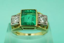 An 18ct gold ring set with a 2.