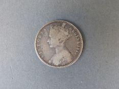 Queen Victoria 1849 'godless' florin with 'coincraft' documents