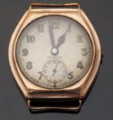 Crusader 9ct gold gentleman's wristwatch with inset subsidiary dial,