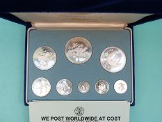 Coinage of Belize silver proof coin set in case with certificate