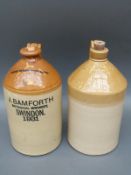 Two Swindon stoneware flagons Mason & Co, Bamforth,