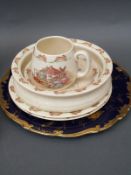 Royal Doulton Bunnykins ware, Crown Devon lustre lidded box, Coalport cabinet plate,