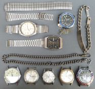 A collection of various vintage ladies and gentleman's wristwatches.