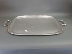 A large silver plated two handled tray, length 67.