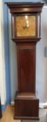 Early nineteenth century 8 day oak longcased clock, the painted dial signed T.
