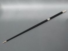 A silver mounted ebony conductor's baton engraved to collar 'Presented By Richmond Rd Baptist