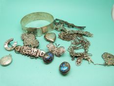 A Victorian white metal brooch, hallmarked Edwardian Mizpah example,