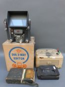 Three vintage tape recorders, comprising Geloso G 255 mini valve reel to reel example,