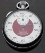 Omega for Prestons Timber Division Bolton white metal cased pocket watch with burgundy and white