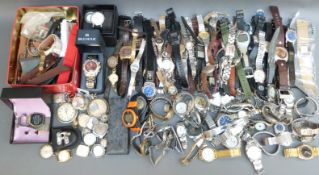 Over 150 various ladies and gentleman's wristwatches,