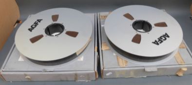 Two BBC 'A Wilderness Like Eden' large reel to reel tapes,