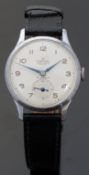 Smith De Luxe gentleman's wristwatch with blued hands,