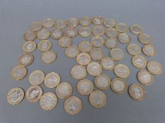 Fifty-two collectable two pound coins
