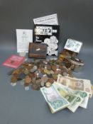 A quantity of UK and overseas coinage, 19thC onwards,