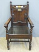 Oddfellows oak arm chair 