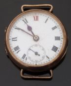 Swiss 9ct gold ladies wristwatch with inset subsidiary seconds dial,