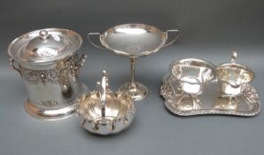 A quantity of silver plated ware to include sugar bowl, tazza etc.
