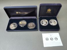 A cased set of three Duke of Wellington crowns,