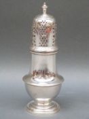 A Harrods George VI hallmarked silver sugar caster, Birmingham 1939, weight 163g,